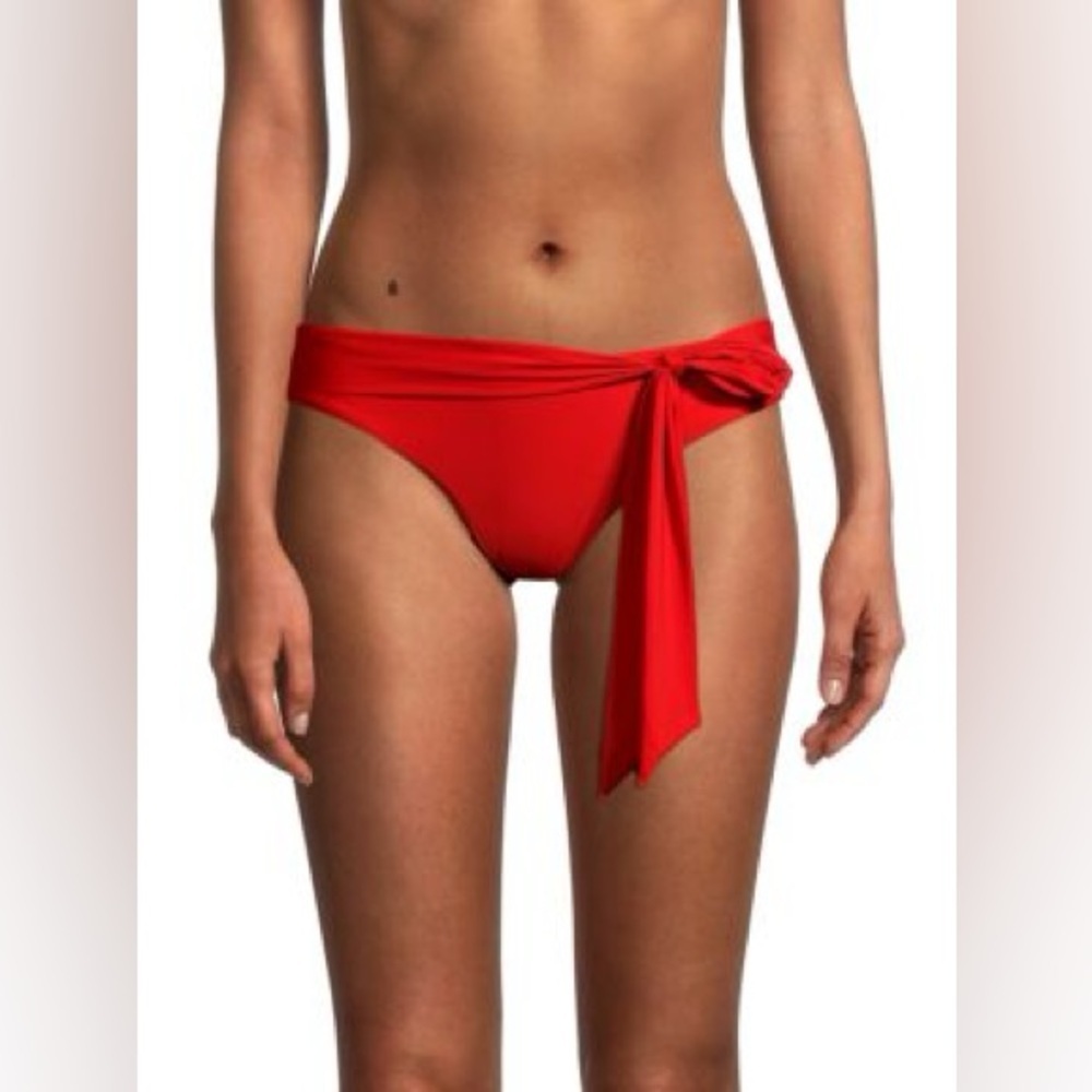 Petal + Sea Scarlet Red Belted Knot Bikini Bottom size L